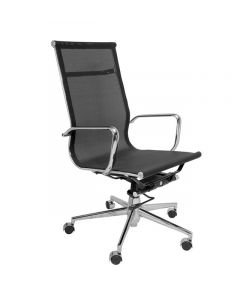Silla king high en malla y cromo