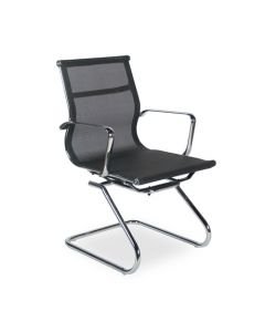 Silla king low sled en malla y metal cromado